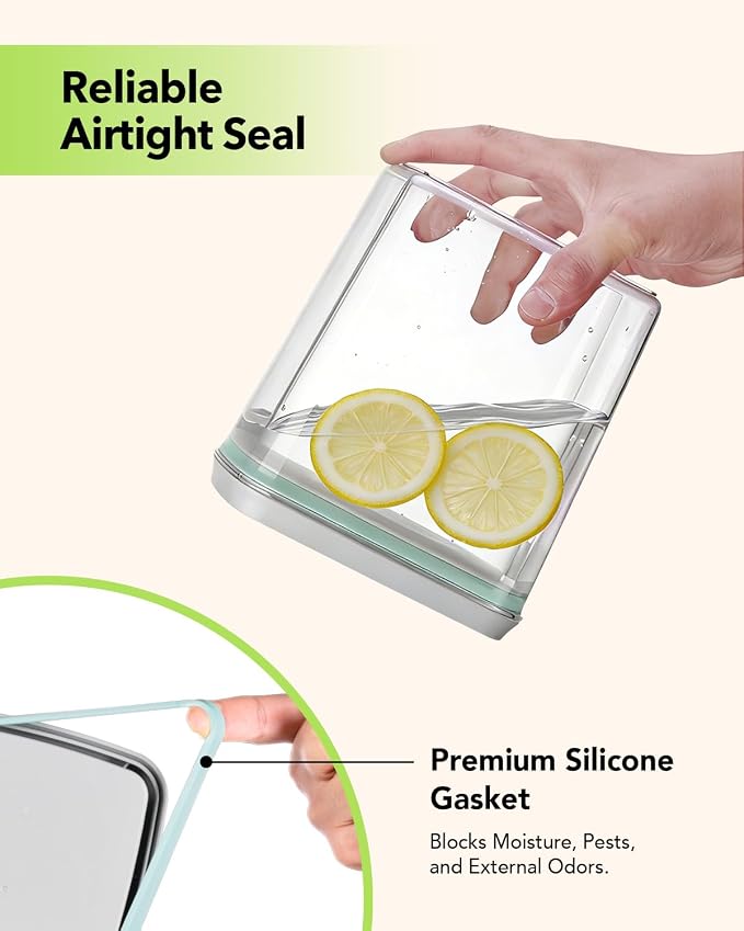 Airtight Food Storage Container with One-Touch Lid, 4.22 QT / 4.0 L Stackable Durable BPA-Free PET for Flour, Sugar, Cereal & Kitchen Pantry Organization.