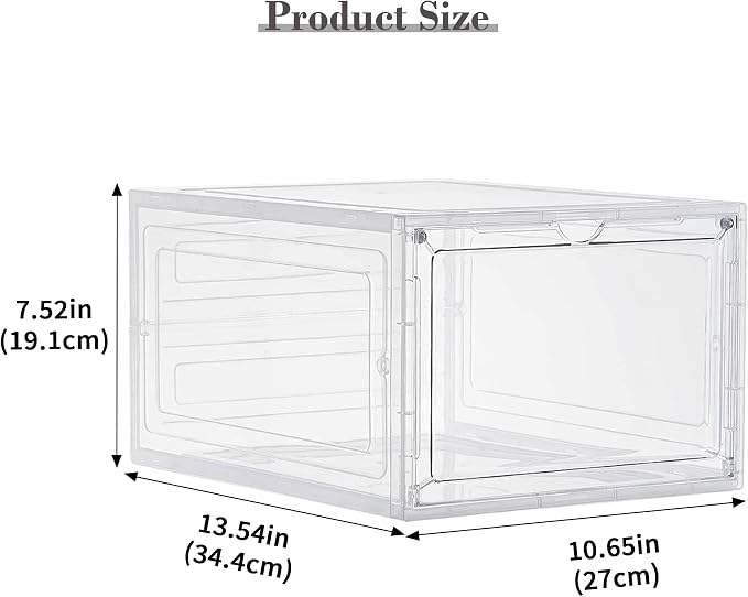 LXLXXL 9 Pack Storage Bins with Lids, 19 Qt Stackable Clear Storage Box | Plastic Storage Bins,Clear Acrylic Magnetic Door, Stackable Organizer Box, Display Case with Lid, for Home Office Organizing