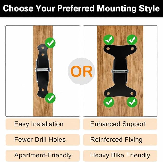 Bike Wall Mount Hanger, Bicycle Garage Storage Rack Hook with a Helmet Hook to Hang the Helmet, Horizontal Indoor Bike Holder for Hanging Mountain, Road, Hybrid Bikes