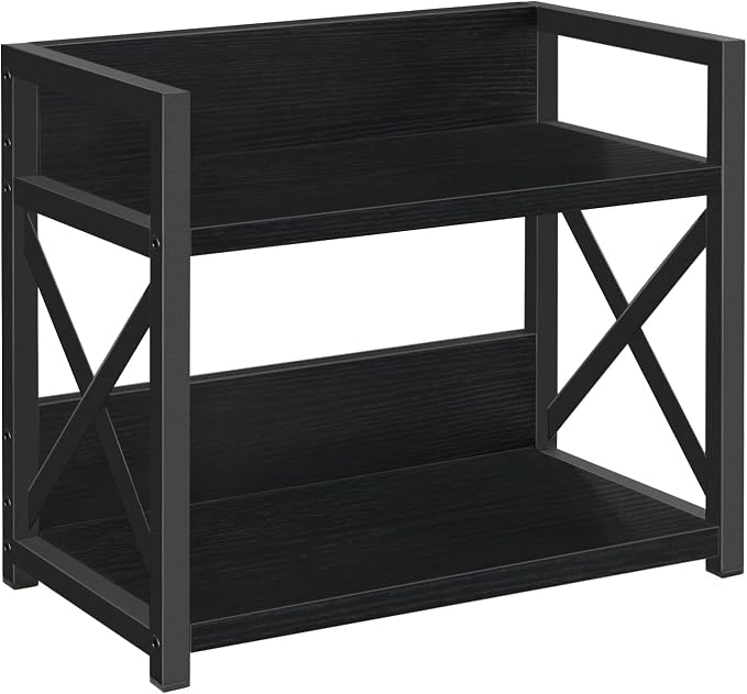 YINMIT Countertop Shelf Organizer,Coffee Bar Accessories,Spice Rack,Coffee Counter Shelf,2 Tier Coffee Organizer Station for Mugs,Cups,Cream,Syrup (Black, Small)