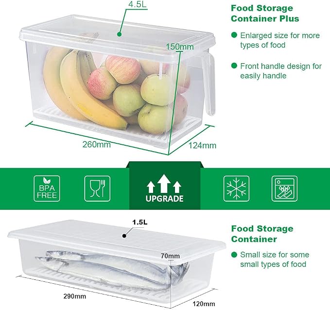 SILIVO Lettuce Keeper for Fridge(3 Pack)- 4.5L Vegetable Storage Containers for Refrigerator with Drain Tray Keep Fresh for Veggies and Salad