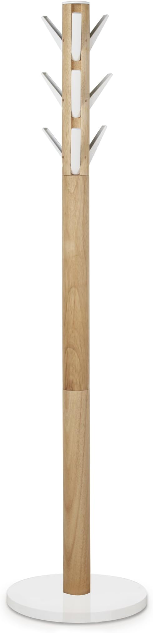 Umbra Flapper Coat Rack, Flip Down Clothing Rack, 9 Hooks, White/Natural