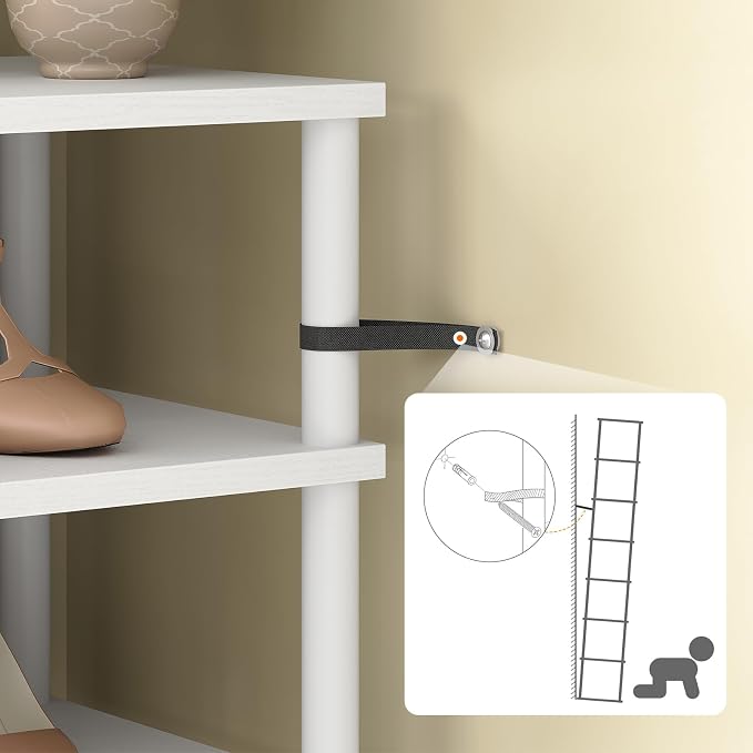 HOOBRO Vertical Shoe Rack, 8-Tier Narrow Shoe Shelf, Shoe Storage Organizer for Small Space, 11" L x 11" W x 53" H, Closet, Entryway, Hallway, Bedroom, White WW22XJ01