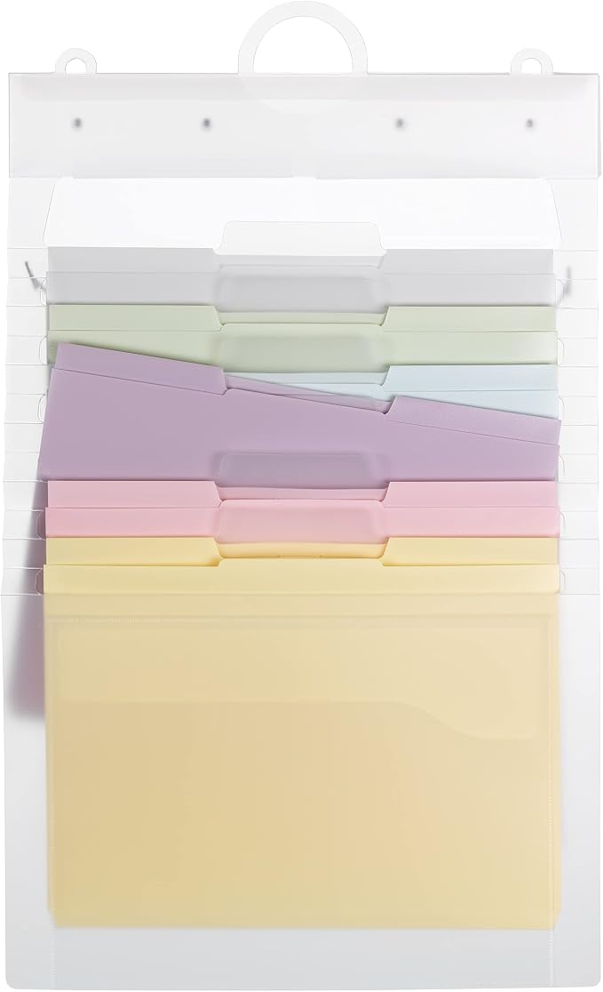 SMEAD Cascading Wall Organizer Gen 2, 6 Pockets, Letter Size, Pastel (92064)