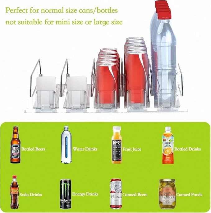 IBORING Drink Organizer for Fridge,Holds up to 30 Cans | Self Pushing Fridge Drink Organizer,Automatic Drink Dispenser for Fridge,Idea for fridge organizers and storage