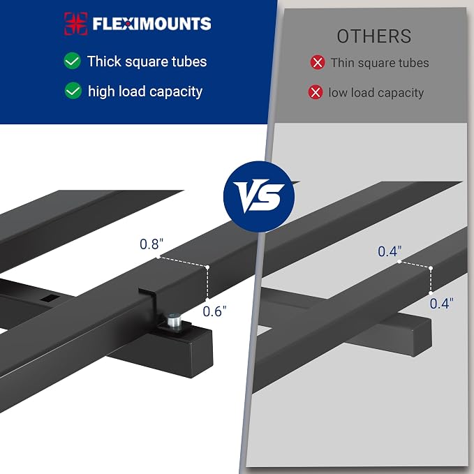 FLEXIMOUNTS 2-Pack 2x4ft Garage Wall Shelving, 8 Hooks, Heavy Duty, Black | Heavy Duty Garage Shelving Wall Mounted, 400lbs Capacity, Storage for Power Tools, Garden Supplies, Storage Bins, Lite Series
