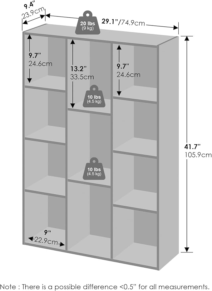 Furinno Reed Closet Organizers and Storage, 11-Cube Closet Organizer, Open Shelf Closet Storage, for Wardrobe, Bedroom, Living Room, Blackwood