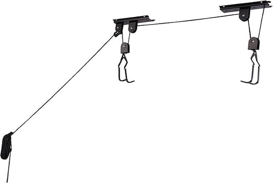 Bike Hanger - Overhead Hoist Pulley System with 100lb Capacity for Bicycles or Ladders - Secure Garage Ceiling Storage by Rad Sportz