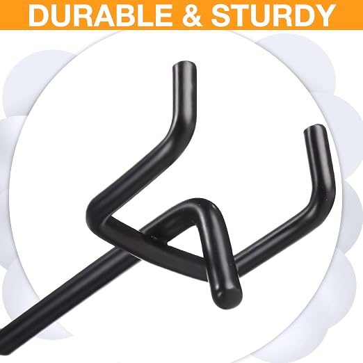 100 Pcs Peg Board Shelving Hooks Stainless Steel Hanging Board Pegs Wall Display Hooks Bulk for 1/8 1/4 Garage Storage Organizer Accessories (2.8 Inch,Black)