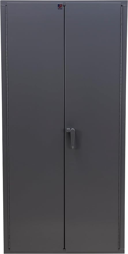 Jamco Heavy Duty Steel Storage Cabinet, Lockable Doors, 7200 lb Cap., Gray | 14-Gauge All-Welded Steel Cabinet, 4 Adjustable Shelves (1,800 Lbs Capacity Each), 24"D X 36"W X 74"H, Lockable,