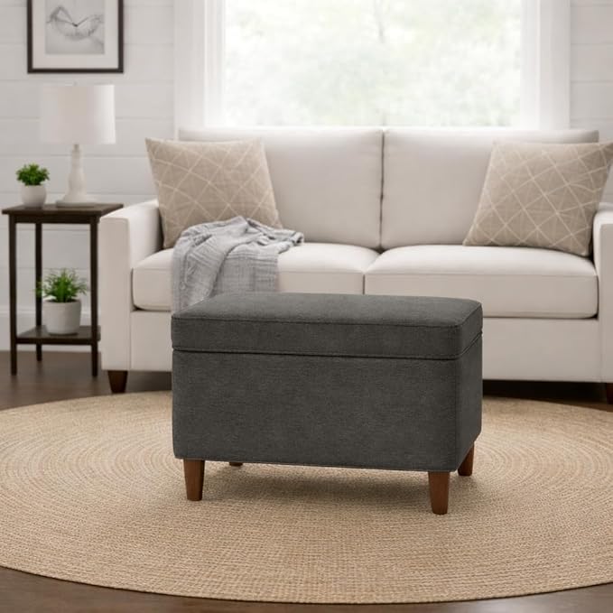 Spatial Order 24" Dinah Collection Storage Ottoman - Cool Light Gray