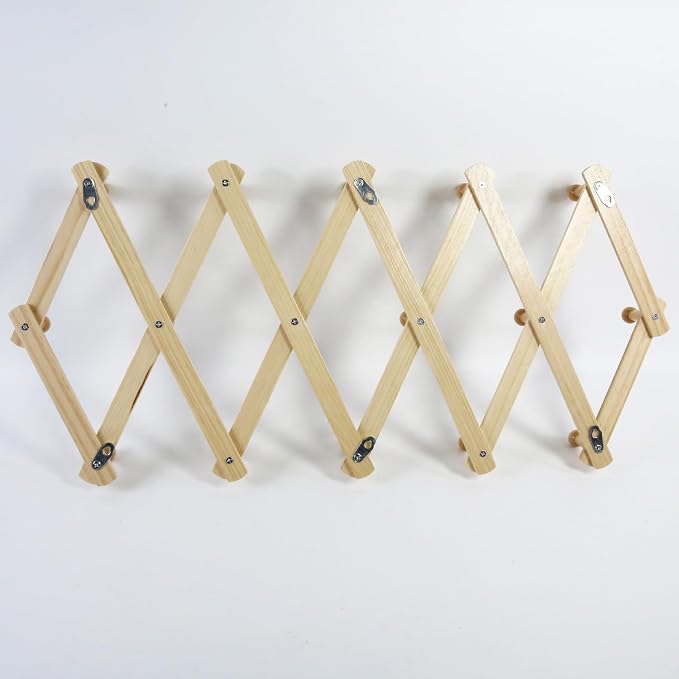 AMAPON Accordion Wall Hanger Expandable Coat Hat Rack 16 Peg Hook Mug Cap | Hang Hats Jackets Coffee Mug Purses Necklaces Towels Cap Leash Scarves Data Line Kitchenware