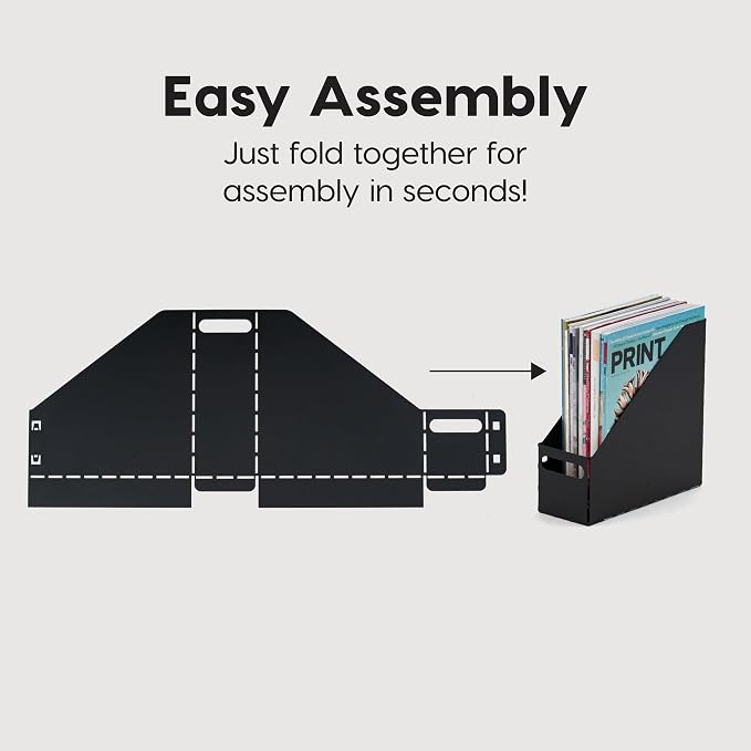 IRIS USA 6-Pack Magazine Holder Organizer, Black | Keep magazines, documents, and reading materials organized with compact desktop storage for home offices and everyday spaces