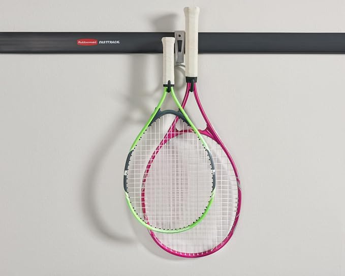 Rubbermaid Fasttrack Compact Hook for Garage Organization, Soft Grip, Ideal for Cords/Ropes/Small Hoses/Camping Chairs (Pack of 6)