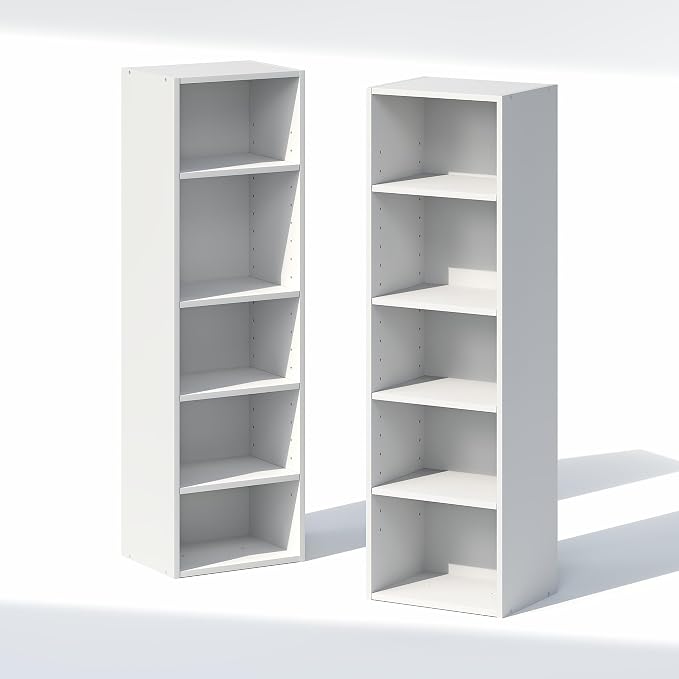 Furinno PASIR 10-Tier Closet Organizers and Storage, Open Shelf, Storage Organizer, 12-Inch Width, for Closet, Bedroom, White