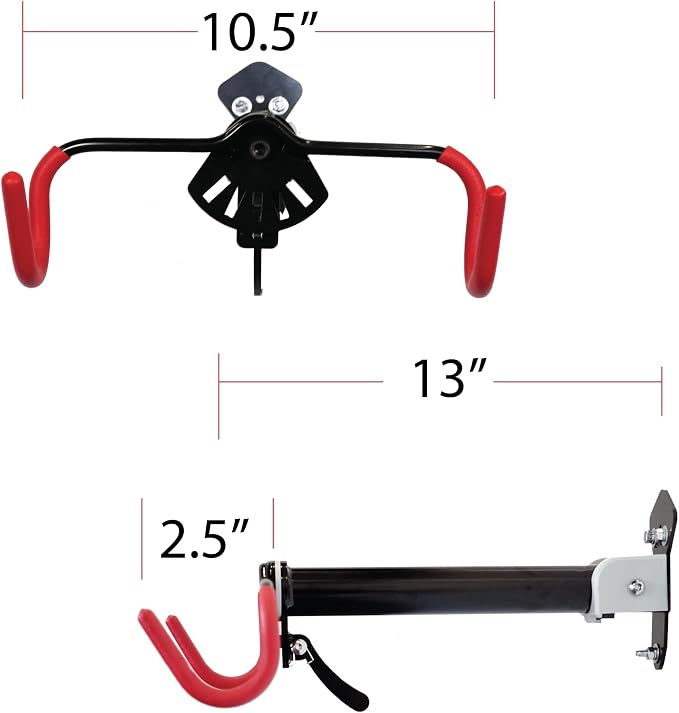 Ibera Bike Wall Mount - Adjustable Frame Holder & Soft Rubber Cradles - Garage Bike Rack for Road, MTB, Kids, Hybrid Bikes - Easy Installation & Space-Saving Design