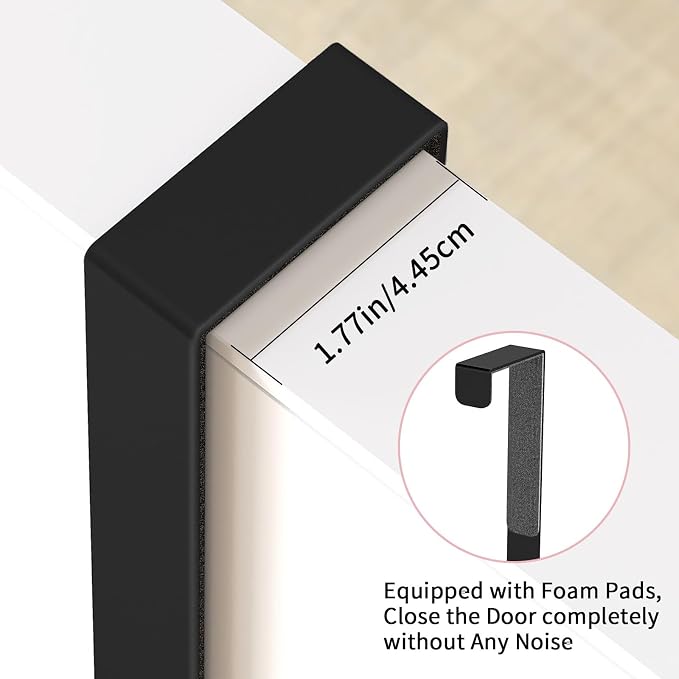 FLE Over The Door Towel Rack, Door Towel Bar, Black | Over Door Design, Stainless Steel Door Towel Rack, Rust-Resistant; Space-Saving for Bathroom, Hangs Bath Towels