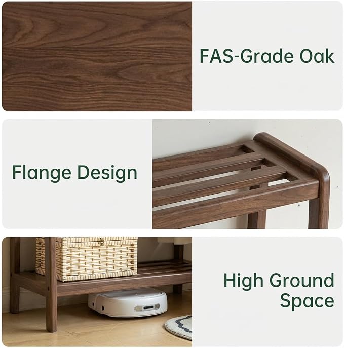 Solid Wood Clothes Rack, Clothing Rack with 2 Shelves Storage, Floor-Standing Coat Rack for Bedroom, Living Room, 16" x 20" x 63",Entryway,Walnut