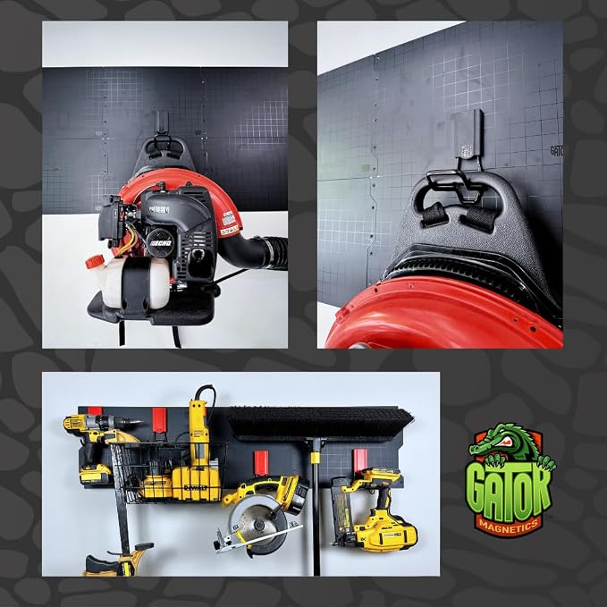 Gator Magnetics MEGA 4.5" Open Hook 1 Pack - Magnetic Heavy Duty Garage Hooks with 45 lb Hold for Steel Surfaces - Garage Organization for Tools, Ladders, Weed Eaters, and More