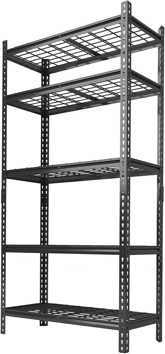 Garvee 5 Tier Metal Storage Shelving Unit 36" W Adjustable Garage Shelving | Heavy Duty Garage Shelving 2200 LBS Storage Shelves for Garage Kitchen Pantry Warehouse Basement 36" W × 16" D × 72" H