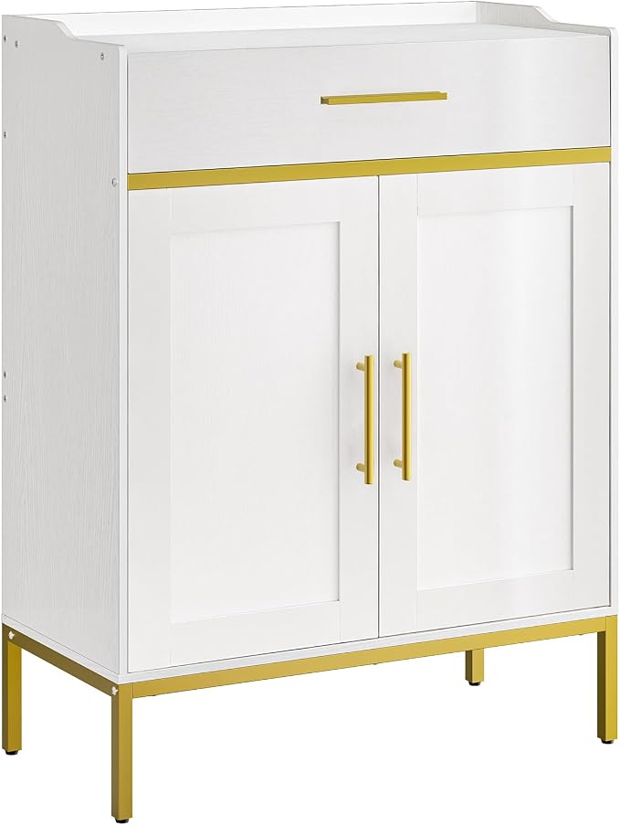 HOOBRO Shoe Storage Cabinet, 5-Tier Shoe Cabinet with Drawers, 36.6'' Tall Large Shoes Rack Organizer with Adjustable Shelves, Freestanding Wooden Shoes Cabinet Storage for Entryway, White DW14SC01