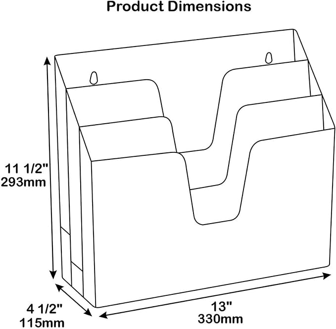 Acrimet Horizontal Triple File Folder Organizer Sorter, Letter Size, Purple | 3 compartments to separate and organize documents, folders and papers