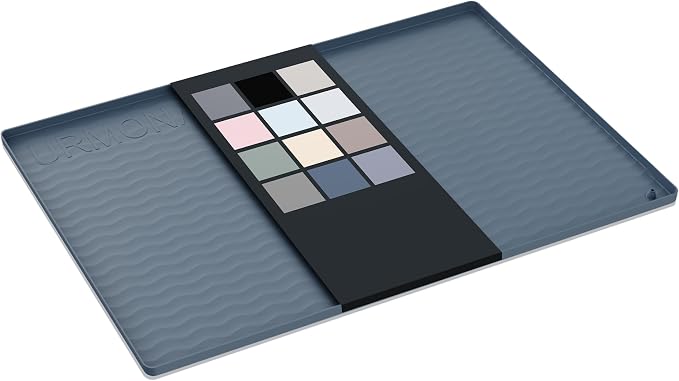 URMONA Waterproof Silicone Under Sink Mat 16'' x 10'' Shelf Liner for Kitchen and Bathroom, Cabinet and Counter Protector, Storage and Organizers, Litter Mat, Pet Cat Puppy Essentials(Dark Grey)