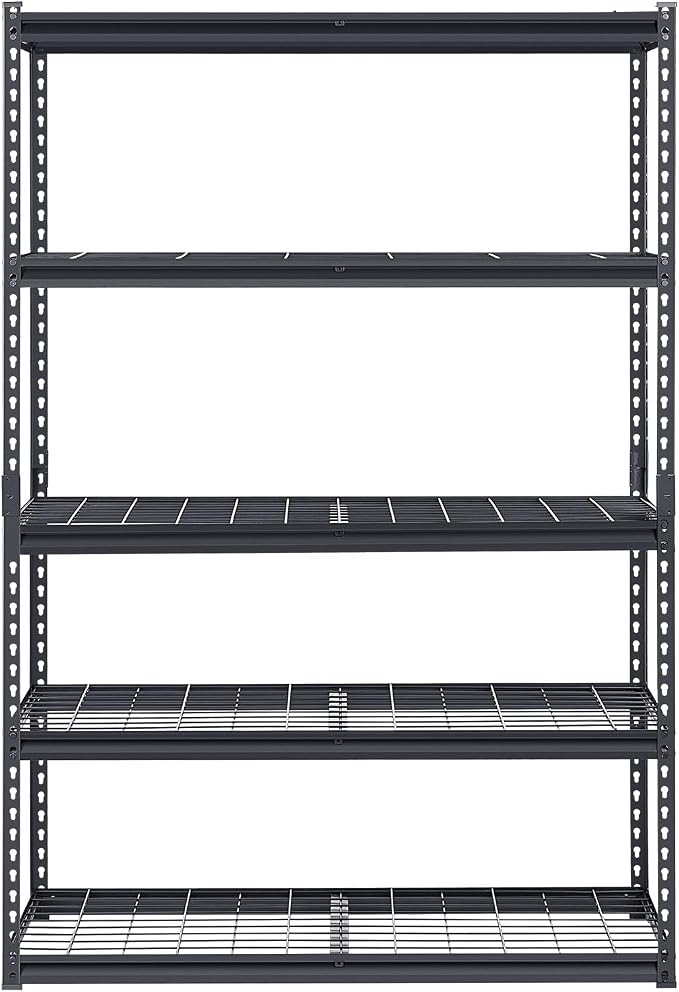 VEVOR Storage Shelves, 3000 lbs, 5 Tier Heavy Duty Garage Shelving, 20" D x 48" W x 72" H Adjustable Metal Shelves for Industrial Shelving Unit Utility Shelf, for Kitchen, Warehouse, Basement, Black
