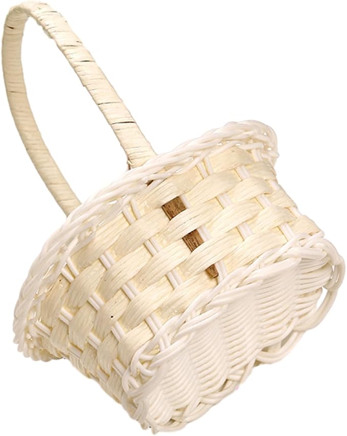 Multi Functional Storage Basket Wicker Flower Basket with Handles Handwoven Baskets Versatile Decoration Thoughtful Gift and Wood