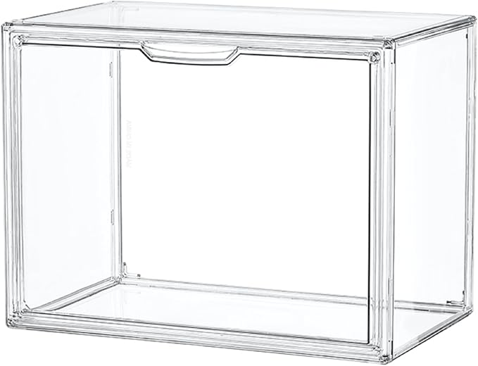 LXLXXL Clear Acrylic Display Case, Stackable Plastic Storage Bins, X-Large | Stackable Storage Bin with Magnetic Attraction Lid, XL Clear Acrylic Case, Showcase for Cosmetic, Large Figures Collectibles
