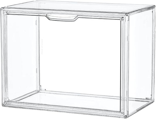 LXLXXL Clear Acrylic Display Case, Stackable Plastic Storage Bins, X-Large | Stackable Storage Bin with Magnetic Attraction Lid, XL Clear Acrylic Case, Showcase for Cosmetic, Large Figures Collectibles