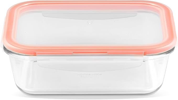 Lock & Lock Ovenglass Airtight Heat Resistant Glass Rectangular Food Storage Container (8.45-Cup)
