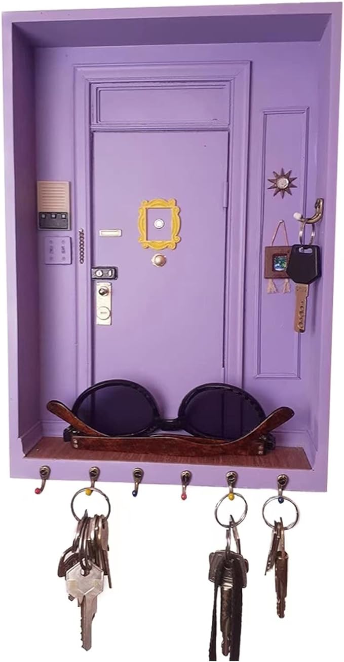 TOIVO Friends Key Holder for Wall，Friends Tv Show Merchandise Gifts，Easy Installation Key Rack for Entryway and Home Decor，Wall Decor Organizes Keys and Purses While Enhancing Your Room’s Look (Wood)