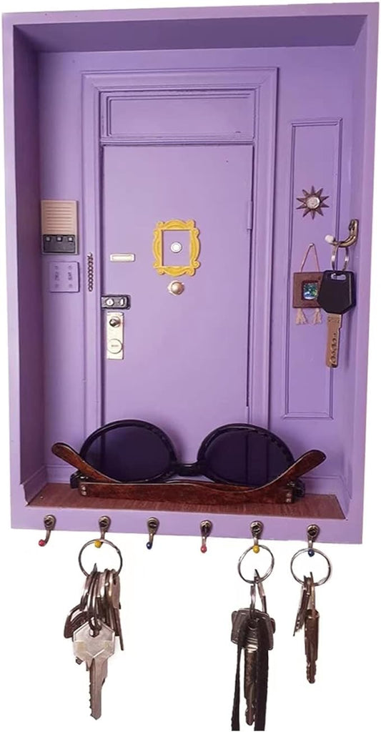 TOIVO Friends Key Holder for Wall，Friends Tv Show Merchandise Gifts，Easy Installation Key Rack for Entryway and Home Decor，Wall Decor Organizes Keys and Purses While Enhancing Your Room’s Look (Wood)
