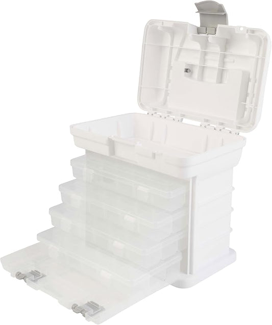 Stalwart Portable Tool Box Small Parts Organizer with Drawers, White