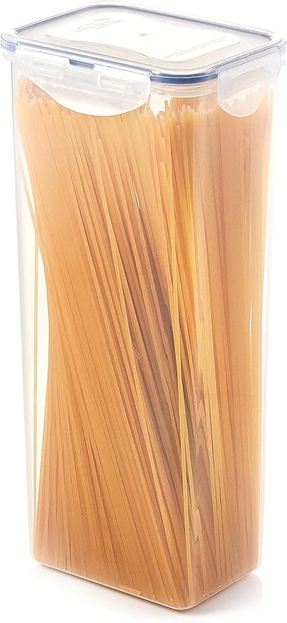 LocknLock Easy Essentials Pantry Airtight Rectangular Tall Food Storage Container, Pasta Box 68-oz/ 8.5-cup (Pack of 2)
