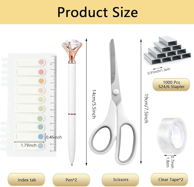 Office Supplies,Desk Accessories,Desk Organizer,Stapler,Tape Dispenser,Folding Phone Holder,Scissors,Notebook,Staple Remover,Staples,Clear Tape,Sticky Notes,Paper Clips,Bookmark,Pen,Pen pals Ect.27pcs