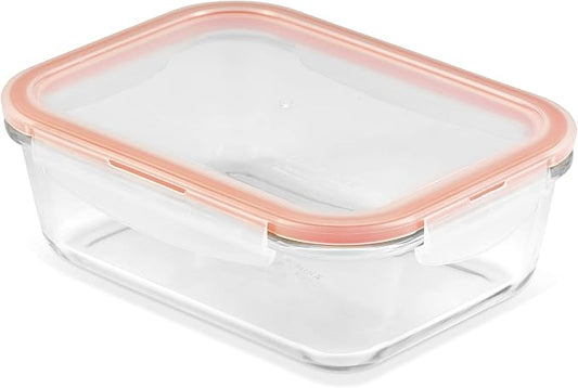 Lock & Lock Ovenglass Airtight Heat Resistant Glass Rectangular Food Storage Container (8.45-Cup)