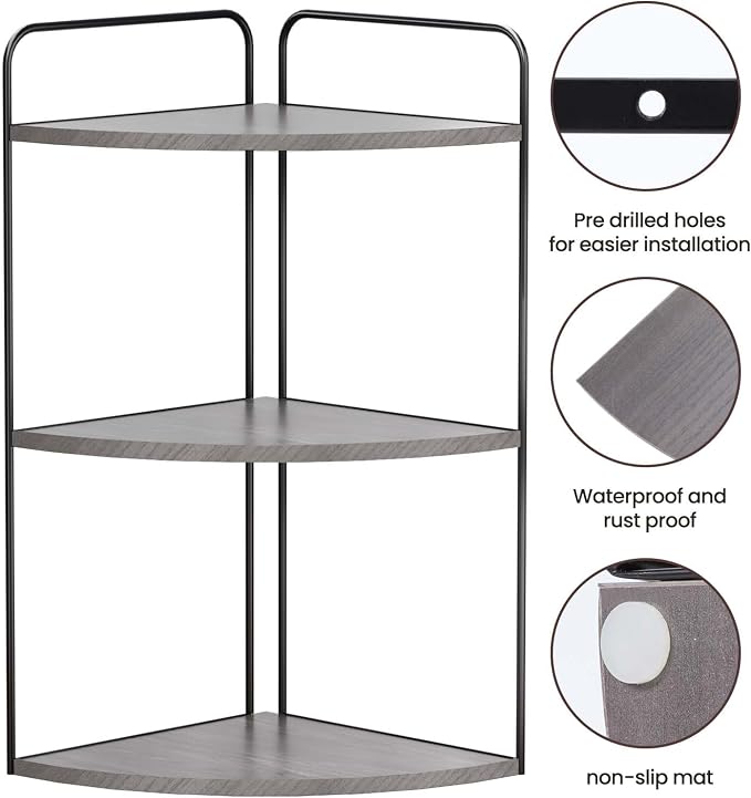 Bathroom Counter Organizer, Vanity & Makeup Countertop Organizer | Corner Bathroom Counter Organizer, Bathroom Sink Organizer, Bathroom Counter Shelf, Countertop Organizer, Corner Desk Shelf