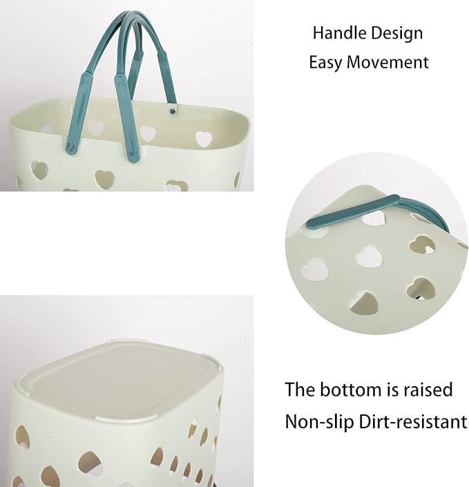 Portable Shower Caddy with handle Plastic Shower Basket Organizer, Green | Bathroom Caddy Storage Tote Cleaning Supply Caddy for College Dorm, Kitchen, Pantry, Garage