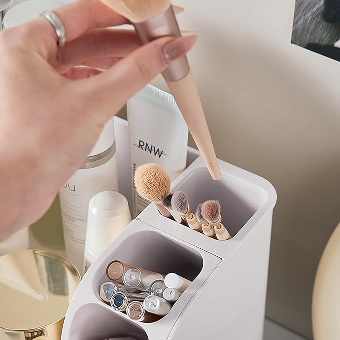 Makeup Organizer,Perfect Bathroom Skincare Organizer,Cosmetic Display Case | Makeup Organizer with Drawers and Brushes Holdere,Easy to Store Your All Beauty Essential