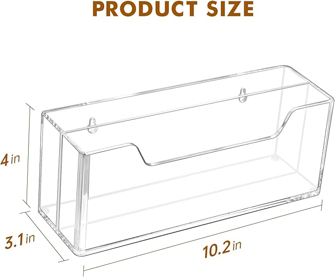 BEYGORM Acrylic Mail Organizer for #10 Envelopes, Wall-Mounted, 2-Slot | Clear, Hanging Mail Rack, Countertop Letter Holder, for Home & Office