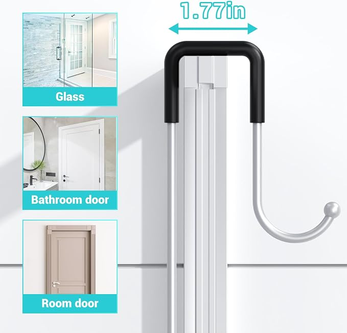 Aitatty Over the Door Hanging Shower Caddy: Rustproof Hanging Organizer over the Door - No Drilling Bathroom Rack for Inside Shower Chrome