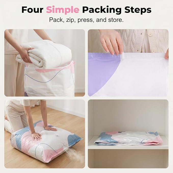 No-Pump Vacuum Storage Bags, 2026 New 3D Vacuum Storage Bags, Portable Large Clothes Compression Bags for Household Use, Convenient Cube Storage Bag for Clothes, Comforters, Blankets (3, 31.5*39.4in)