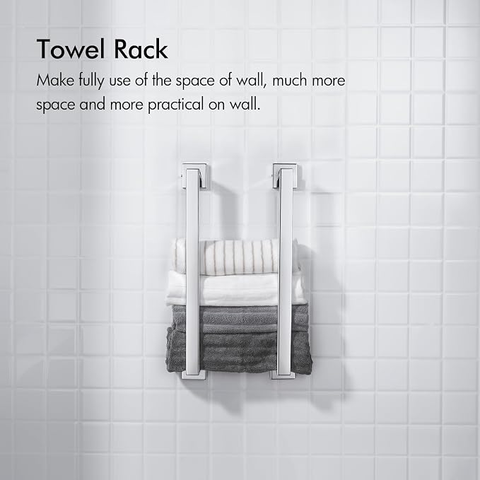 BANOLUX Towel Rack, 12-Inch Single Towel Bars for Bathroom, Towel Racks for Bathroom Wall Mounted SUS304 Stainless Steel Hand Towel Holder Heavy Duty, Chrome Towel Bar 2 Pack, A7-TB-PC-12IN-2PACK