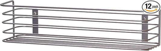 Household Essentials 1226-1 Long Basket Door Mount Cabinet Organizer | Mounts to Solid Cabinet Doors or Walls (Pack of 12)