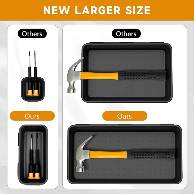 Tool Box Organizer Tray, 60 PCS & 5 Sizes, Black | Durable ABS Plastic Toolbox Desk Drawer Organizer, Interlocking Design, Toolbox Organization Storage for Rolling Tool Chest
