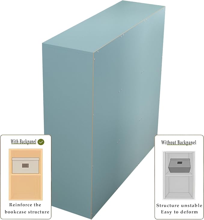 OSCHF 9-Cube Storage Shelf Bookcase, Light Blue | Wooden 3-Tier Open Bookshelf, Fits 11×11" Bins, Vertical or Horizontal Use, Full Back Panels, For Home Office