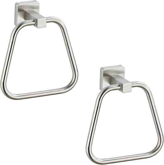 Brushed Nickel Towel Ring for Bathroom 2 Pack, Kitchen Bath Towel Holder Hangers Wall Mount Heavy Duty Stainless Steel