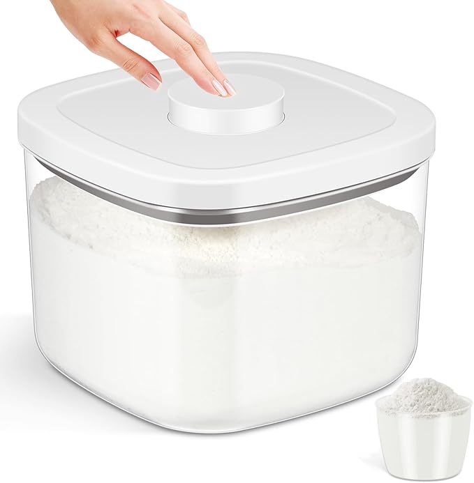 TBMAXS Airtight Rice Container 10 Lbs, Clear Plastic Food Storage Container Bin For Flour Sugar, Dry Food Holder with Easy Locking Lid for Kitchen Pantry Organization and Storage